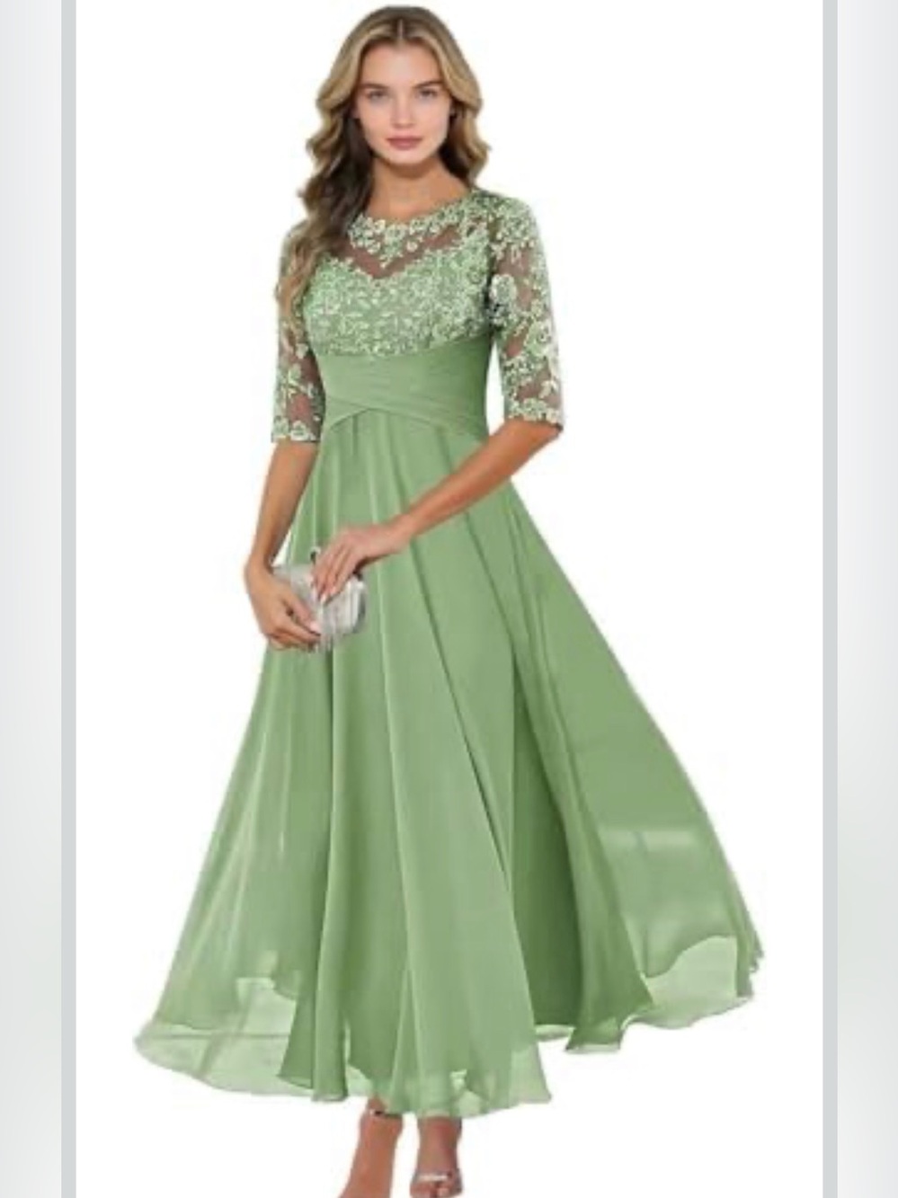 NWT, A Line Formal Lace Appliqués Clifton Wedding Guess Dress, Size 8